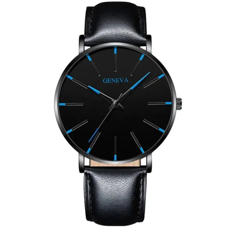 2024 Minimalist Men&#39;s Fashion Ultra Thin Watches Simple Men Business Stainless Steel Mesh Belt Quartz Watch relogio masculino